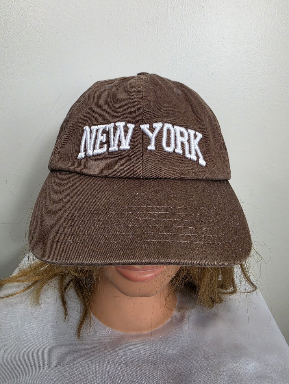 Embroidered "New York" Brown Baseball Cap
